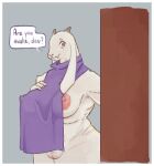  anthro areola big_areola big_breasts big_nipples boss_monster bovid breasts caprine deltarune dialogue doorway felid female floppy_ears fur goat hand_on_breast horn humanoid hybrid lion mammal milkydraws8 monster nipples overweight pantherine red_eyes slightly_chubby solo solo_focus thick_thighs toriel undertale video_games white_body white_fur wide_hips 