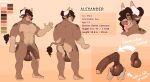  absurd_res alexander_(bullstarhaku) animal_genitalia animal_penis anthro anus balls big_balls big_pecs big_penis bovid bovine bullstarhaku butt cattle equine_penis fan_character genitals hi_res invalid_tag male mammal milk model model_sheet nipples pecs penis solo 