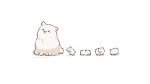  :3 animal animal_focus artist_name black_eyes blush_stickers clone dog facing_away fluffy fuwa_fuwa_dog lying no_humans on_stomach open_mouth original puppy shadow simple_background sitting solid_circle_eyes standing twitter_username walking white_background x_anus 