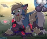  absurd_res all_fours anal anal_penetration balls bodily_fluids butt claws cloufy cum cum_in_ass cum_inside digital_media_(artwork) doggystyle duo eeveelution ejaculation fan_character feet feral from_behind_position fur genital_fluids genitals hi_res lycanroc male male/male male_penetrated male_penetrating male_penetrating_male mammal nintendo nude open_mouth orgasm outside paws penetration plant pok&eacute;mon pok&eacute;mon_(species) sex simple_background sky smile toes tongue umbreon video_games white_body white_fur 