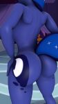  3d_(artwork) 9:16 anthro anthrofied big_breasts big_butt blue_body breasts butt cm26 digital_media_(artwork) equid equine female friendship_is_magic hand_on_hip hasbro hi_res mammal my_little_pony nude princess_luna_(mlp) rear_view solo 