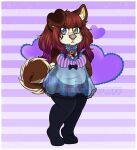  &lt;3 anthro canid canine canis clothing domestic_dog female hair heterochromia mammal silly_bree_nya slightly_chubby solo translucent translucent_clothing 
