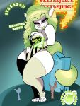  2019 absurd_res animaniacs anthro bedroom_eyes beetlejuice beetlejuice_(character) big_breasts breasts clothing cosplay crossover crossover_cosplay curvy_figure dialogue digital_media_(artwork) english_text eyeshadow female fur graveyard green_hair green_tail grey_eyes hair hi_res inkit89 legwear leotard looking_at_viewer makeup mammal minerva_mink mink mustelid musteline narrowed_eyes seductive simple_background smile solo stockings talking_to_viewer teeth text thick_thighs true_musteline undead voluptuous warner_brothers white_body white_fur wide_hips zombie 