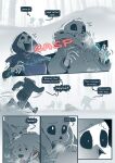  allesiathehedge animated_skeleton bone canid canine clothed clothing comic english_text feral fur group humanoid mammal sans_(undertale) skeleton speech_bubble text undead undertale video_games 