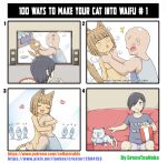  &lt;3 4koma absurd_res anthro asphyxiation bald being_watched bite_mark blush breasts choking clothed clothing comic digital_media_(artwork) domestic_cat duo english_text felid feline felis female feral feral_to_anthro fish foaming_at_mouth food fur furniture greenteaneko group hair hair_over_eye hi_res hug human humor interspecies looking_at_another male male/female mammal marine non-mammal_breasts nude one_eye_obstructed open_mouth pale popcorn shirt sitting smile sofa speaker tank_top text toony topwear transformation url 