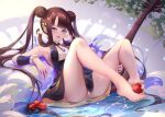  barefoot fate/grand_order fate_(series) food fruit long_hair panties twintails underwear water xiaoshan_jiang yang_guifei_(fate/grand_order) 