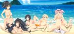  6+girls :d absurdres ahoge areolae ass asuka_(senran_kagura) batouwh beach black_hair blonde_hair blue_eyes blush bow breasts closed_eyes cloud collarbone completely_nude cunnilingus daidouji_(senran_kagura) day dildo doggystyle english_commentary eyepatch feet flower-shaped_pupils green_eyes grin group_sex hair_bow hair_ribbon harbor hat hibari_(senran_kagura) highres ikaruga_(senran_kagura) island katsuragi_(senran_kagura) large_breasts long_hair medium_hair mole mole_under_eye multicolored multicolored_eyes multiple_girls navel nipples nude object_insertion ocean open_mouth oral orgy outdoors pink_hair ponytail pussy red_eyes ribbon self_fondle senran_kagura sex sex_from_behind sex_toy shared_object_insertion shuriken_hair_ornament silver_hair sky smile soles strap-on teeth thigh_grab toes tongue twintails vaginal vaginal_object_insertion yagyuu_(senran_kagura) yellow_eyes yuri 