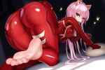  animal_ears ass bodysuit damao_yu darling_in_the_franxx feet horns zero_two_(darling_in_the_franxx) 