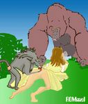  animated crossover disney jane_porter kerchak rafiki tarzan the_lion_king 