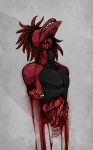  amputation amputee blood bodily_fluids corpse death disability dreadlocks furx_(character) gore guts halfbody hi_res kolkolukija lizard organs red_body reptile scalie snuff tongue tongue_out wounded 