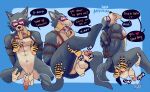 &lt;3 2020 anal anal_fingering anthro anthro_on_anthro ball_grab balls bastriw bdsm beastars bill_(beastars) blindfold blue_background blue_border bodily_fluids bondage border bound canid canine canis dialogue disembodied_hand english_text erection felid finger_fetish finger_in_mouth finger_play fingering fingering_partner fingers genitals good_boy group hand_on_chest hand_on_leg handjob hi_res humanoid_genitalia humanoid_penis legoshi_(beastars) male male/male mammal navel open_mouth pantherine penile penis penis_grab rope rope_bondage saliva sex signature simple_background solo_focus text tiger tongue tongue_grab tongue_out wolf 
