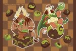  2021 anthro bottomwear bovid bovine candy chocolate clothing dessert dreamworks duo eyes_closed food holidays horn kai_the_collector kemono kung_fu_panda loincloth male mammal master_oogway overweight overweight_male planetlaika reptile scalie sitting turtle valentine&#039;s_day 