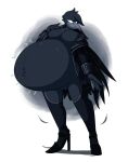  2016 abdominal_bulge after_vore anthro anthro_pred arvid_(darkcresentskymin) avian beak belly big_belly biped bird black_body black_feathers clothing coat corvid corvus_(genus) crow darkcresentskymin deep_navel digital_media_(artwork) feathers featureless_crotch full-length_portrait girly grey_beak high_heels licking male male_pred moobs navel obese obese_anthro obese_male oral_vore oscine overweight overweight_anthro overweight_male passerine portrait rumbling_stomach self_lick signature simple_background smile smirk soft_vore solo standing tail_feathers tongue tongue_out topwear vore white_background 