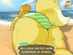  absurd_res animal_crossing anthro belly big_butt butt canid canine clothed clothing female fur hi_res huge_butt huge_thighs isabelle_(animal_crossing) mammal nintendo officialpeachbumz overweight solo ssbbw thick_thighs video_games wide_hips 
