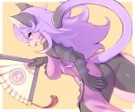  anthro big_breasts breasts butt clothed clothing conditional_dnp crunchobar domestic_cat felid feline felineko felis female hair hi_res mammal op&eacute;ra_kranz open_mouth purple_hair simple_background solatorobo solo video_games 