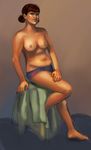  breasts brown_hair model nipples realistic topless 