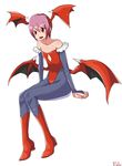  bad_id bad_pixiv_id bare_shoulders bat_wings demon_girl flat_chest head_wings leotard lilith_aensland pantyhose purple_hair red_eyes red_leotard short_hair solo succubus tiger-dragon vampire_(game) wings 