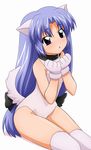  absurdres animal_ears blue_hair character_request collar dog_ears dog_tail gloves highres leotard lost_universe non-web_source solo sugimura_tomokazu tail thighhighs 