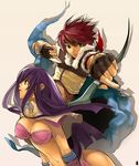  archer archer_(ragnarok_online) arrow bow_(weapon) japonica mage purple_hair ragnarok_online red_eyes red_hair weapon 
