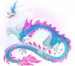  aquatic_dragon asian_mythology claws disney dragon east_asian_mythology eastern_dragon fangs female feral hi_res horn marine mythology open_mouth raya_and_the_last_dragon simple_background sisu_(ratld) solo stripes_(marking) tongue tongue_out white_background 