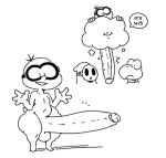  anthro balls big_penis bouncing_penis clown erection eyewear genitals glasses huge_penis hyper hyper_genitalia hyper_penis invalid_tag koopa koopa_troopa lakitu low_res male mario_bros monocromatic nintendo penis sailewder scalie shyguy simple_background video_games 