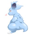  &lt;3 ambiguous_gender canyon_(artist) crouching dote feral hi_res looking_aside looking_at_viewer nidorina nintendo pok&eacute;mon pok&eacute;mon_(species) semi-anthro simple_background smile solo video_games white_background wide_hips 
