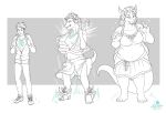  amber-aria animal_humanoid anthro barefoot belly breast_growth breasts chubby_anthro chubby_female clothed clothing dragon dragon_humanoid feet fluffy fluffy_hair gender_transformation growth gynomorph hair hoodie horn human humanoid intersex mammal midriff monochrome mtf_transformation navel overweight sequence size_transformation slightly_chubby snout solo species_transformation surprise symbol topwear transformation weight_gain 