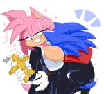  &lt;3 amy_rose anthro big_breasts breasts clothed clothing cosplay duo eulipotyphlan female green_eyes hedgehog hi_res jinu jujutsu_kaisen looking_at_another male mammal simple_background smile sonic_the_hedgehog sonic_the_hedgehog_(series) standing voodoo white_background 