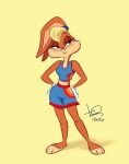  anthro bottomwear clothing female hi_res juneduck21 lagomorph leporid lola_bunny looney_tunes mammal rabbit shorts solo sportswear warner_brothers 