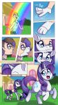  ambiguous_gender comic detailed_background equid equine friendship_is_magic hi_res horn human_to_feral mammal my_little_pony rainbow rarity_(mlp) sinligereep solo species_transformation transformation unicorn 