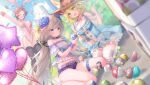  aliasing animal_ears bunny_ears chibi hat houchi_shoujo long_hair short_hair shorts suzuho_hotaru tagme_(character) twintails wink 