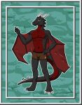  adam anthro arahia athletic black_body boxers_(clothing) bulge claws clothing dragon horn looking_at_viewer male model_sheet navel pecs red_eyes red_wings scar solo spines underwear winged_arms wings 