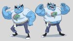  beardo_(ok_k.o.!_lbh) blue_body blue_skin bottomwear cartoon_network clothing hi_res horn humanoid humanoid_pointy_ears male not_furry ok_k.o.!_let&#039;s_be_heroes overweight overweight_humanoid overweight_male pants shirt solo teeth thebluebear27 tongue topwear 