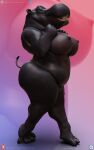  anthro belly big_belly big_breasts big_butt breasts butt chubby_female common_hippopotamus daz3d daz_3d daz_studio female hi_res hippopotamid huge_breasts huge_butt huge_thighs jasmine_(loneclaw) loneclaw mammal pinup pose solo thick_thighs wide_hips 