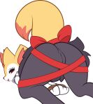  ambiguous_umbra anthro anus bdsm bondage bound braixen butt canid canine color_edit colored edit female genitals hi_res mammal nintendo nude pinkcappachino pok&eacute;mon pok&eacute;mon_(species) pussy rear_view red_bow red_ribbon ribbons smile solo submissive submissive_female video_games 