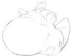  absurd_res amphibian belly black_and_white feral hi_res male monochrome morbidly_obese nintendo obese overweight pok&eacute;mon pok&eacute;mon_(species) simple_background sitting sketch solo swampert video_games white_background zephy_03 