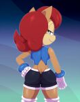  anthro archie archie_comics bigdon1992 brown_body brown_fur butt chipmunk clothed clothing digital_media_(artwork) female fur ground_squirrel hair hi_res mammal patreon patreon_pinups rear_view red_hair rodent sally_acorn sciurid solo sonic_the_hedgehog_(archie) sonic_the_hedgehog_(comics) sonic_the_hedgehog_(series) 