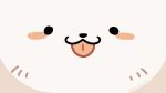  :3 animal animal_focus artist_name black_eyes blush_stickers close-up closed_mouth dog face fuwa_fuwa_dog looking_at_viewer no_humans original solid_circle_eyes solo straight-on tongue tongue_out twitter_username 