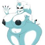 alien alien_humanoid belly big_belly big_breasts big_butt black_nails black_nipples breasts butt colored_nails crossgender female fur genitals hi_res horn huge_breasts huge_hips humanoid itisjoidok looking_at_viewer nails neck_tuft nipples nude null_(sssonic2) pussy solo thick_thighs tuft white_body white_fur wide_hips yellow_eyes 