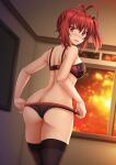  1girl home_room red_eyes red_hair tagme 