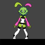  2d_animation alien ambiguous_gender animated arcatech clothed clothing colored dancing frame_by_frame green_body green_skin happy hi_res humanoid inverted_eyes not_furry solo sploot_(unknownspy) 