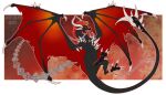  2021 ambiguous_gender chain collar digital_media_(artwork) dragon feral hair hi_res horn membrane_(anatomy) membranous_wings ravoilie solo wings wyvern 