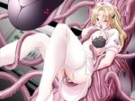  artist_request bra breasts cum cum_in_pussy garter_belt large_breasts lingerie nurse open_bra pussy solo tentacles thighhighs underwear uniform youjuu_senki_a.d._2048 