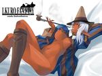  black_mage breasts dark_skin earrings elf elvaan final_fantasy final_fantasy_xi hat holding holding_pipe jewelry kiseru large_breasts long_sleeves nakadera_akira open_clothes open_shirt pipe pointy_ears red_eyes shirt smoking solo white_hair 
