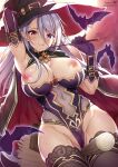  breasts cameltoe heterochromia leotard nipples no_bra pointy_ears pussy_juice thighhighs witch xe 