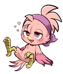  &lt;3 absurd_res anthro avian bandanna beak bird blush bodily_fluids breasts cum cum_in_pussy cum_inside drooling feathers featureless_breasts female genital_fluids genitals half-closed_eyes hi_res kerchief narrowed_eyes pink_body pink_feathers purple_eyes pussy saliva simple_background solo sweat sweatdrop talons tongue uyu white_background winged_arms wings 