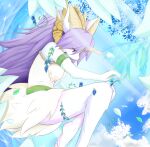  2018 anthro breasts butt canid canine canis clothed clothing female fur hair horn icykatsura legend_of_mana mammal mana_(series) purple_eyes purple_hair sierra_(mana) solo square_enix video_games white_body white_fur 