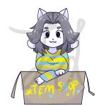  1:1 anthro breasts canid canine clothed clothing felid feline female hair mammal simple_background tem temmie_(undertale) undertale video_games white_body 