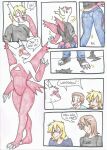  anthro blonde_hair blue_eyes blush bottomwear breasts brown_hair clothed clothing comic dialogue female female/female footwear gender_transformation green_eyes group hair hi_res human humanoid latias legendary_pok&eacute;mon male male/female male/male mammal mtf_transformation nintendo pants pok&eacute;mon pok&eacute;mon_(species) raiinbowraven red_body red_skin shirt shoes simple_background species_transformation topwear transformation video_games white_background white_body white_skin wings yellow_eyes 