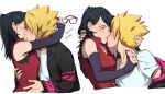  black_eyes black_hair blonde_hair blue_eyes blue_hair boruto:_naruto_next_generations glasses naruto naruto_(series) uchiha_sarada uzumaki_boruto whisker_markings whiskers 